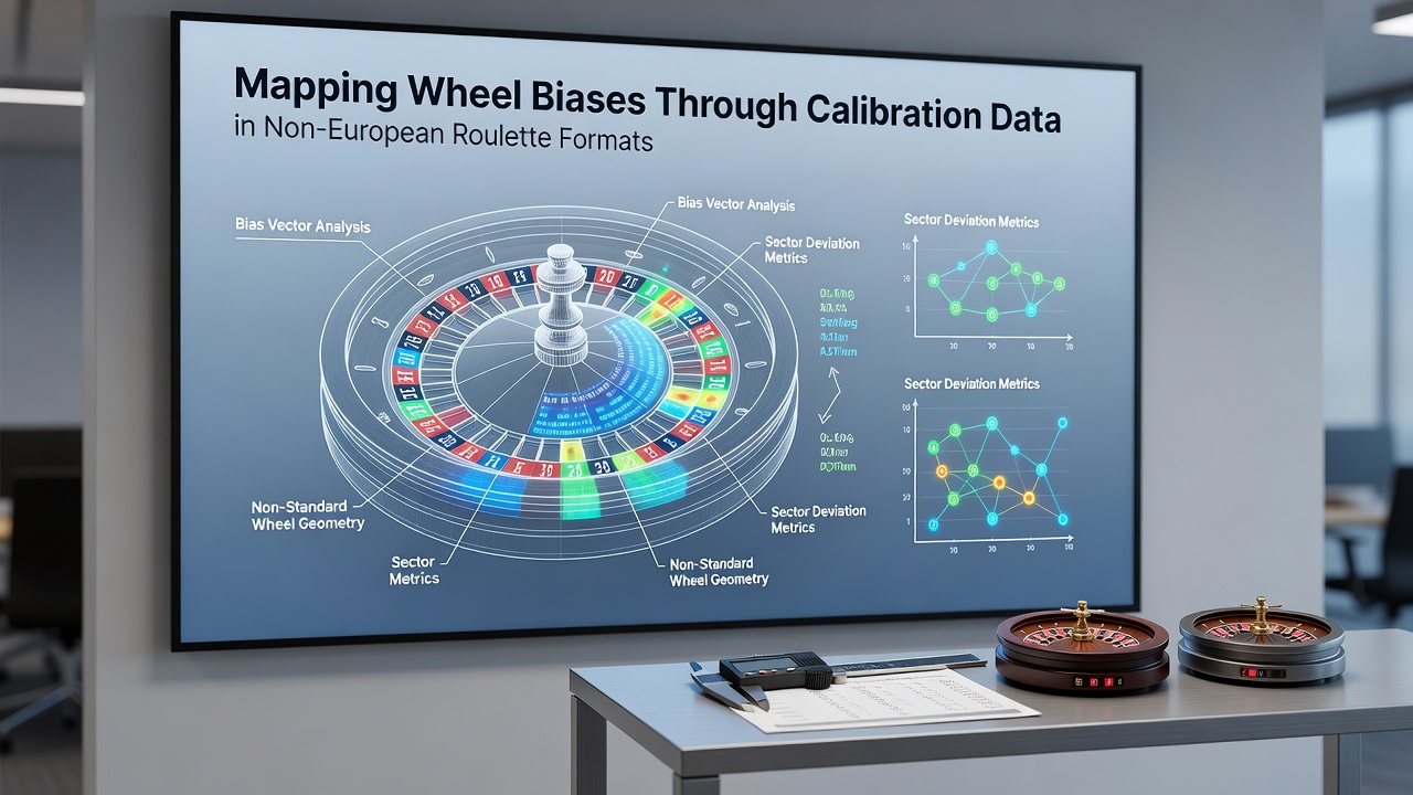 Visualisierung von Bias-Mustern auf Roulette-Rädern basierend auf Kalibrierungsdaten
