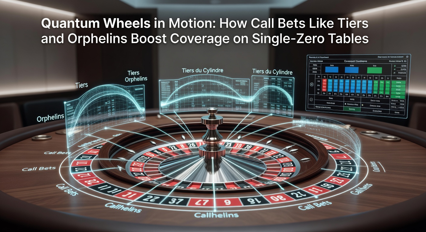 Ein klassisches europäisches Roulette-Rad mit hervorgehobenen Sektoren für Tiers und Orphelins, das die präzise Abdeckung von Call Bets illustriert